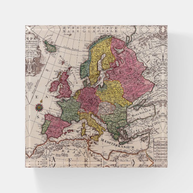 Antique Old Map Inspired (9) Paperweight (Front)