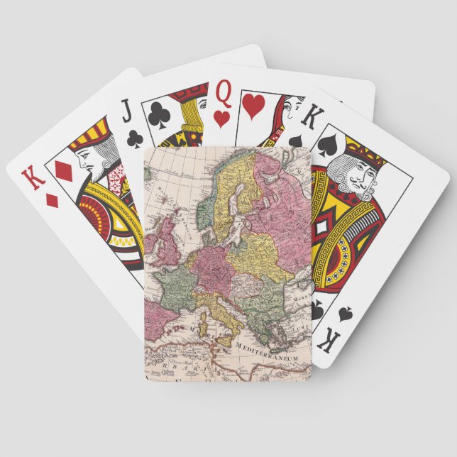 Antique Old Map Inspired (9) Poker Cards (Back)