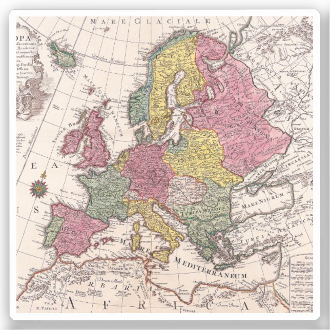 Antique Old Map Inspired (9) Sticker (Front)