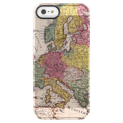 Antique Old Map Inspired 9 Clear iPhone SE55s Case