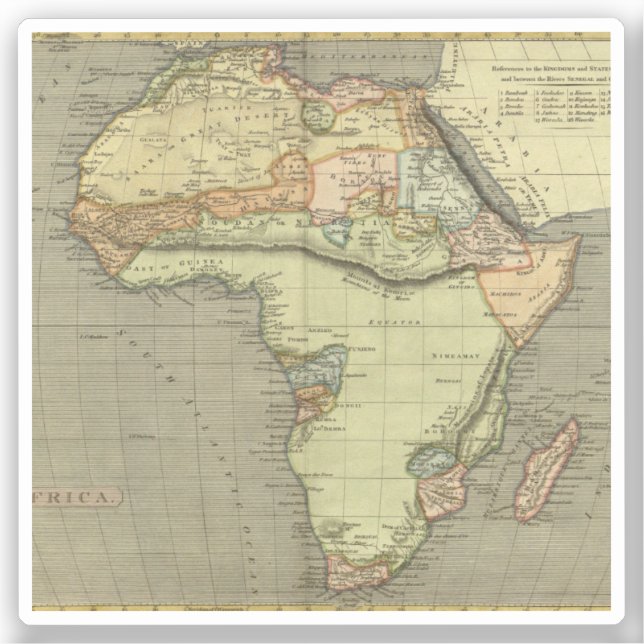 Antique Old Map Inspired Sticker (Front)