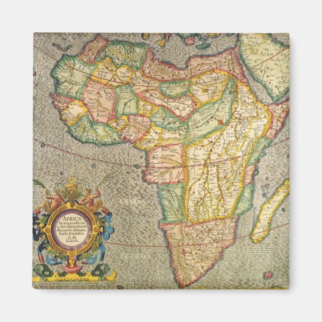 Antique Old World Gerardus Mercator Map of Africa Magnet (Front)