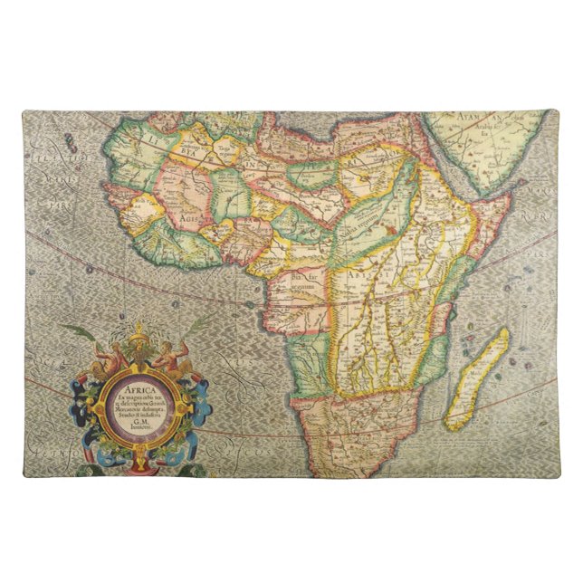 Antique Old World Gerardus Mercator Map of Africa Placemat (Front)