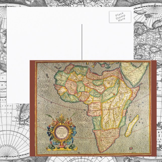 Antique Old World Gerardus Mercator Map of Africa Postcard (Creator Uploaded)