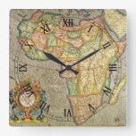 Antique Old World Gerardus Mercator Map of Africa Square Wall Clock