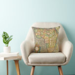 Antique Old World Gerardus Mercator Map of Africa Throw Pillow