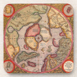Antique Old World Map, Arctic North Pole, 1595 Coaster