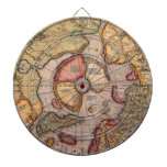 Antique Old World Map, Arctic North Pole, 1595 Dart Board