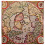 Antique Old World Map, Arctic North Pole, 1595 Napkin