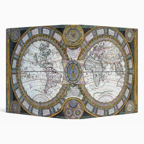 Antique Old World Map by Claude Auguste Berey 3 Ring Binder