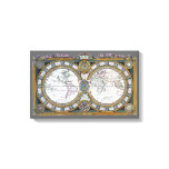 Antique Old World Map by Claude Auguste Berey Canvas Print