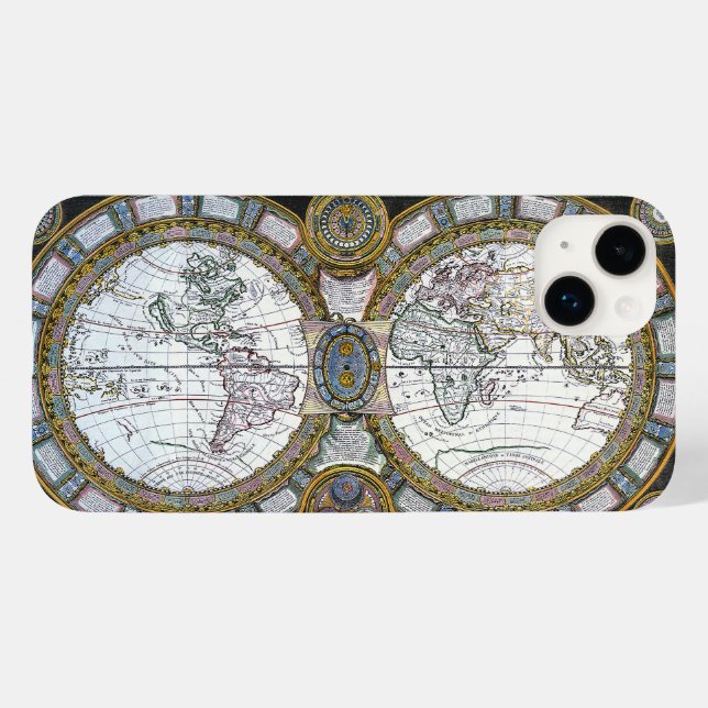 Antique Old World Map by Claude Auguste Berey Case-Mate iPhone Case (Back (Horizontal))