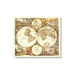 Antique Old World Map by Frederick de Wit, c. 1680 Canvas Print