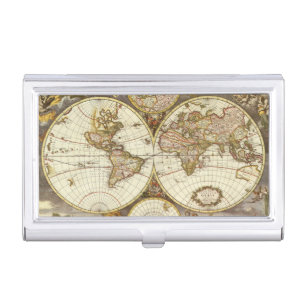 Antique Old World Map by Frederick de Wit, c. 1680 Case For Business Cards