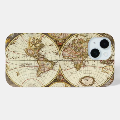 Antique Old World Map by Frederick de Wit c 1680 iPhone 15 Case