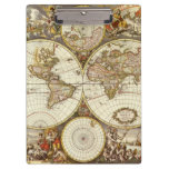 Antique Old World Map by Frederick de Wit, c. 1680 Clipboard