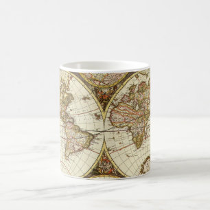 Antique Old World Map by Frederick de Wit, c. 1680 Coffee Mug