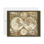 Antique Old World Map by Frederick de Wit, c. 1680 Invitation
