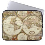 Antique Old World Map by Frederick de Wit, c. 1680 Laptop Sleeve