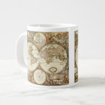 Antique Old World Map by Frederick de Wit, c. 1680 Large Coffee Mug