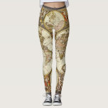 Antique Old World Map by Frederick de Wit, c. 1680 Leggings