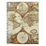 Antique Old World Map by Frederick de Wit, c. 1680 Notebook