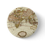 Antique Old World Map by Frederick de Wit, c. 1680 Pinback Button