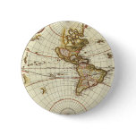 Antique Old World Map by Frederick de Wit, c. 1680 Pinback Button