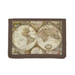Antique Old World Map by Frederick de Wit, c. 1680 Trifold Wallet