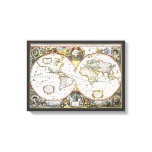 Antique Old World Map by Hendrik Hondius, 1630 Canvas Print