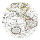 Antique Old World Map by Hendrik Hondius, 1630 Classic Round Sticker
