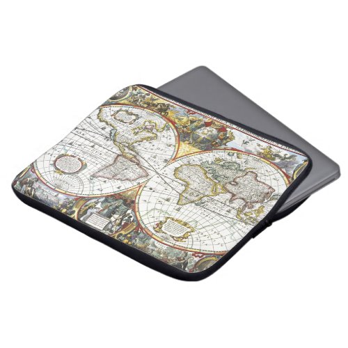 Antique Old World Map by Hendrik Hondius 1630 Laptop Sleeve