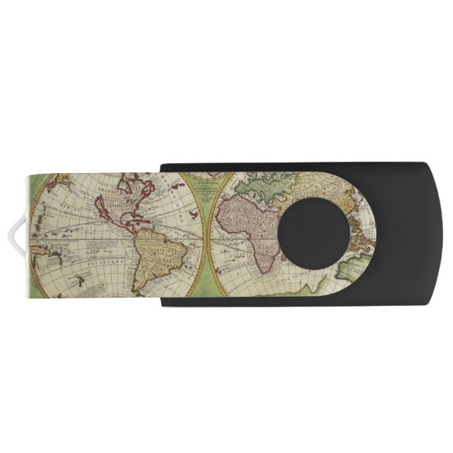 Antique Old World Map History-lover's Gift USB Flash Drive (Back)