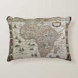 Antique Old World Map of Africa by Blaeu, c.1635 Accent Pillow