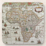 Antique Old World Map of Africa by Blaeu, c.1635 Coaster