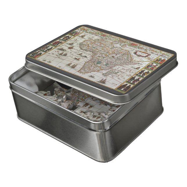 Antique Old World Map of Africa by Blaeu, c.1635 Jigsaw Puzzle (Lid Open)