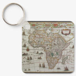 Antique Old World Map of Africa by Blaeu, c.1635 Keychain