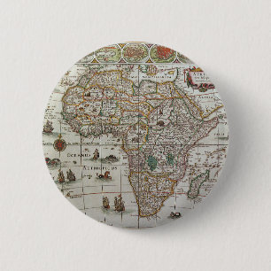 Antique Old World Map of Africa by Blaeu, c.1635 Pinback Button
