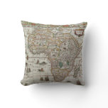 Antique Old World Map of Africa by Blaeu, c.1635 Throw Pillow