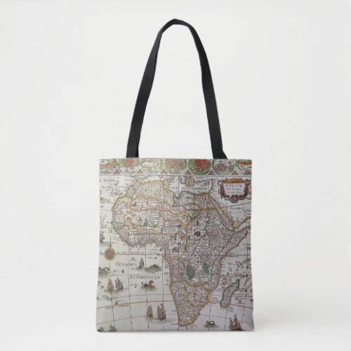 Antique Old World Map of Africa by Blaeu c1635 Tote Bag
