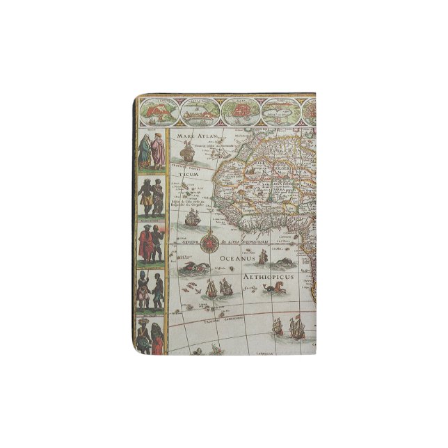 Antique Old World Map of Africa, c. 1635 Passport Holder (Back)