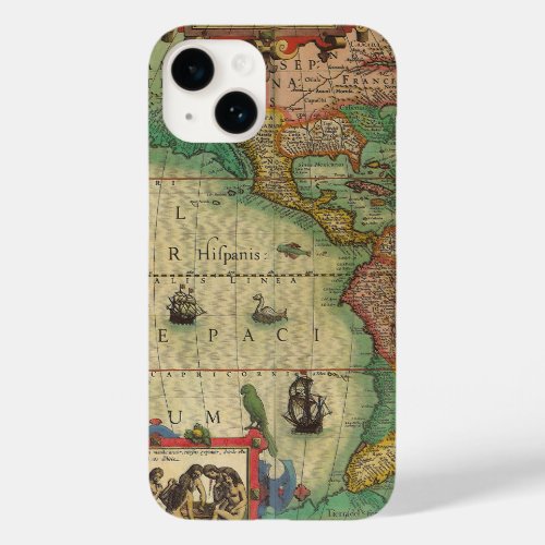 Antique Old World Map of the Americas by Hondius Case_Mate iPhone 14 Case