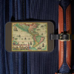 Antique Old World Map of the Americas by Hondius Luggage Tag