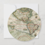 Antique Old World Map of the Americas Invitation