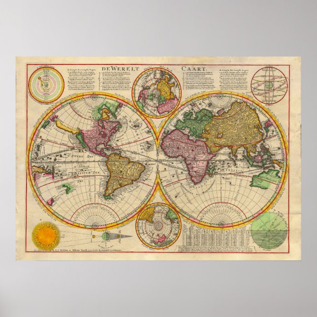 Antique Old World Map Poster (Front)
