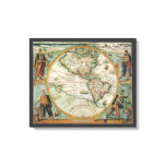 Antique Old World Map the Americas, Theodor de Bry Canvas Print