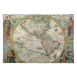 Antique Old World Map the Americas, Theodor de Bry Cloth Placemat