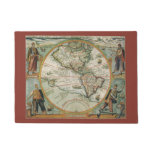 Antique Old World Map the Americas, Theodor de Bry Doormat