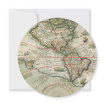 Antique Old World Map the Americas, Theodor de Bry Invitation