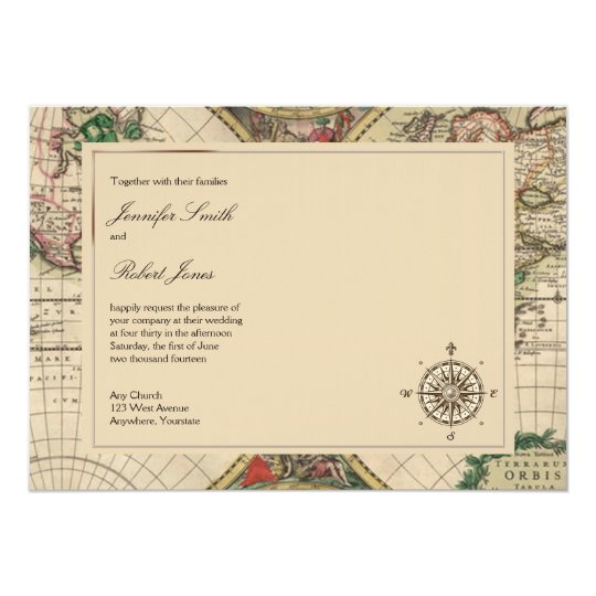 Vintage Map Wedding Invitations 9